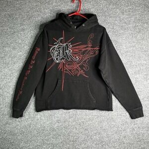 Revenge Quasar Hoodie Large Skull Big Graphic Black Red RARE